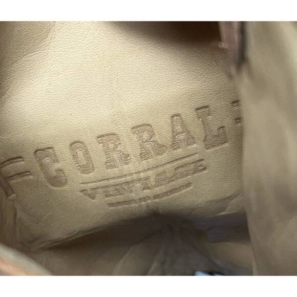 Corral Vintage Boot Women’s 6M Style A1970 Saddle Brushed Laser Brown Tan - Picture 6 of 16